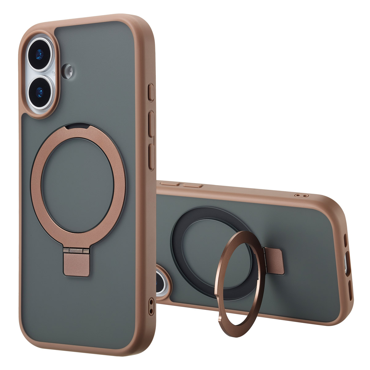 Accezz Coque Ring Stand avec MagSafe Apple iPhone 17 - Marron