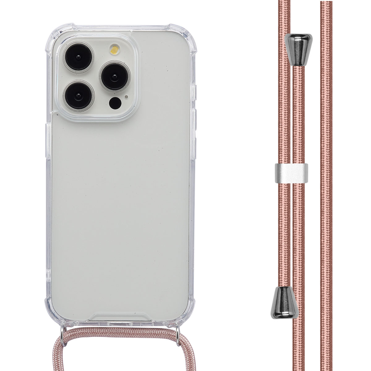 imoshion Coque arrière Transparente avec cordon Apple iPhone 15 Pro - Rose Doré