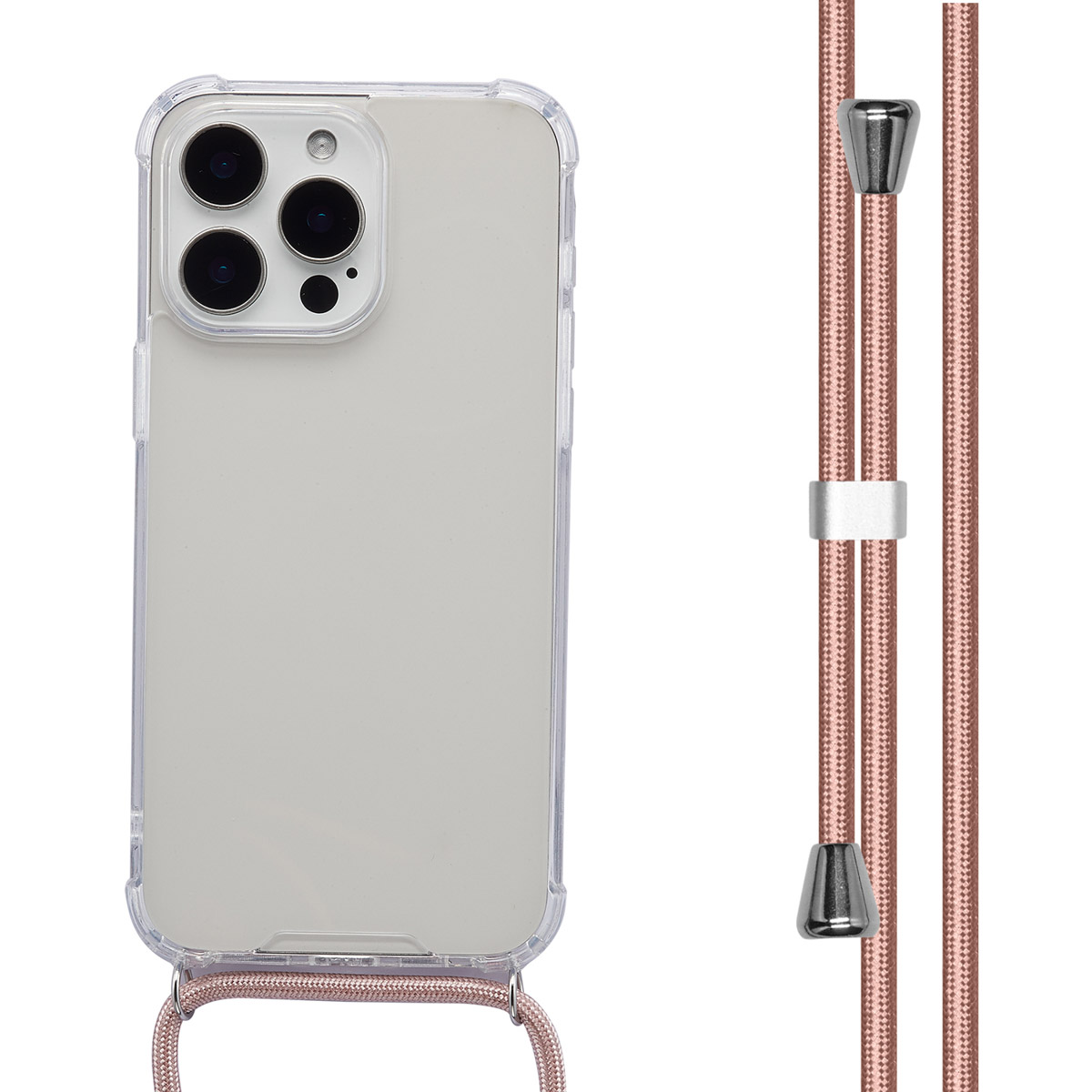 imoshion Coque arrière Transparente avec cordon Apple iPhone 15 Pro Max - Rose Doré