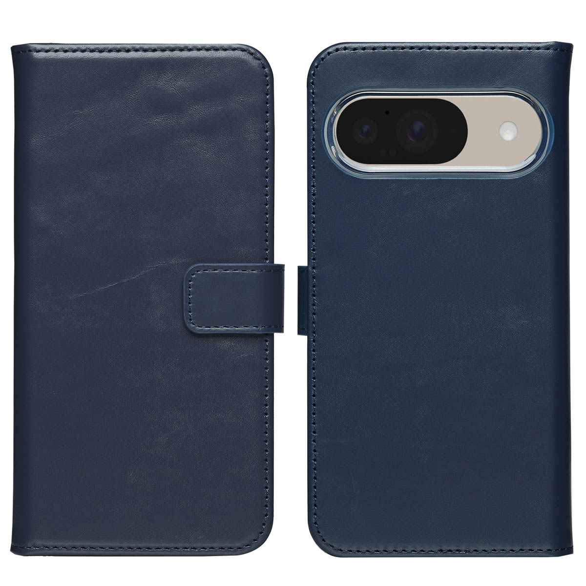 Selencia Echt Leren Bookcase voor de Google Pixel 10 / 10 Pro - Blauw