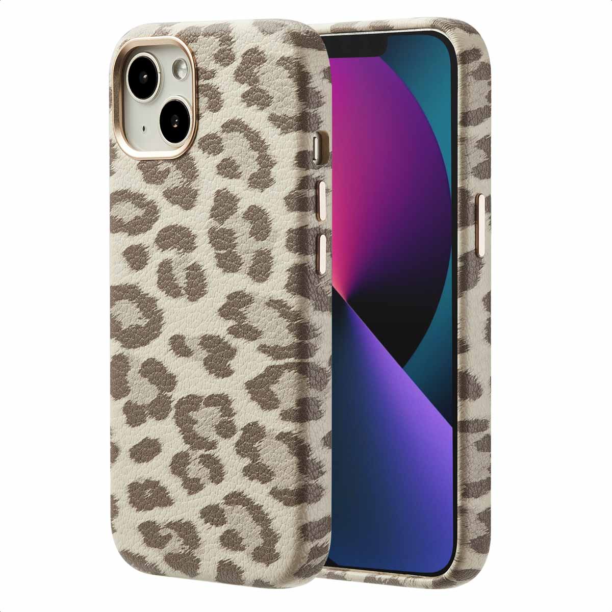 Selencia Coque Sabi imprimé panthère avec MagSafe Apple iPhone 13 - Soft Ivory