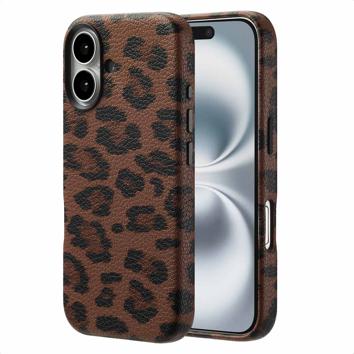 Selencia Coque Sabi imprimé panthère avec MagSafe Apple iPhone 16 - Mocha Brown