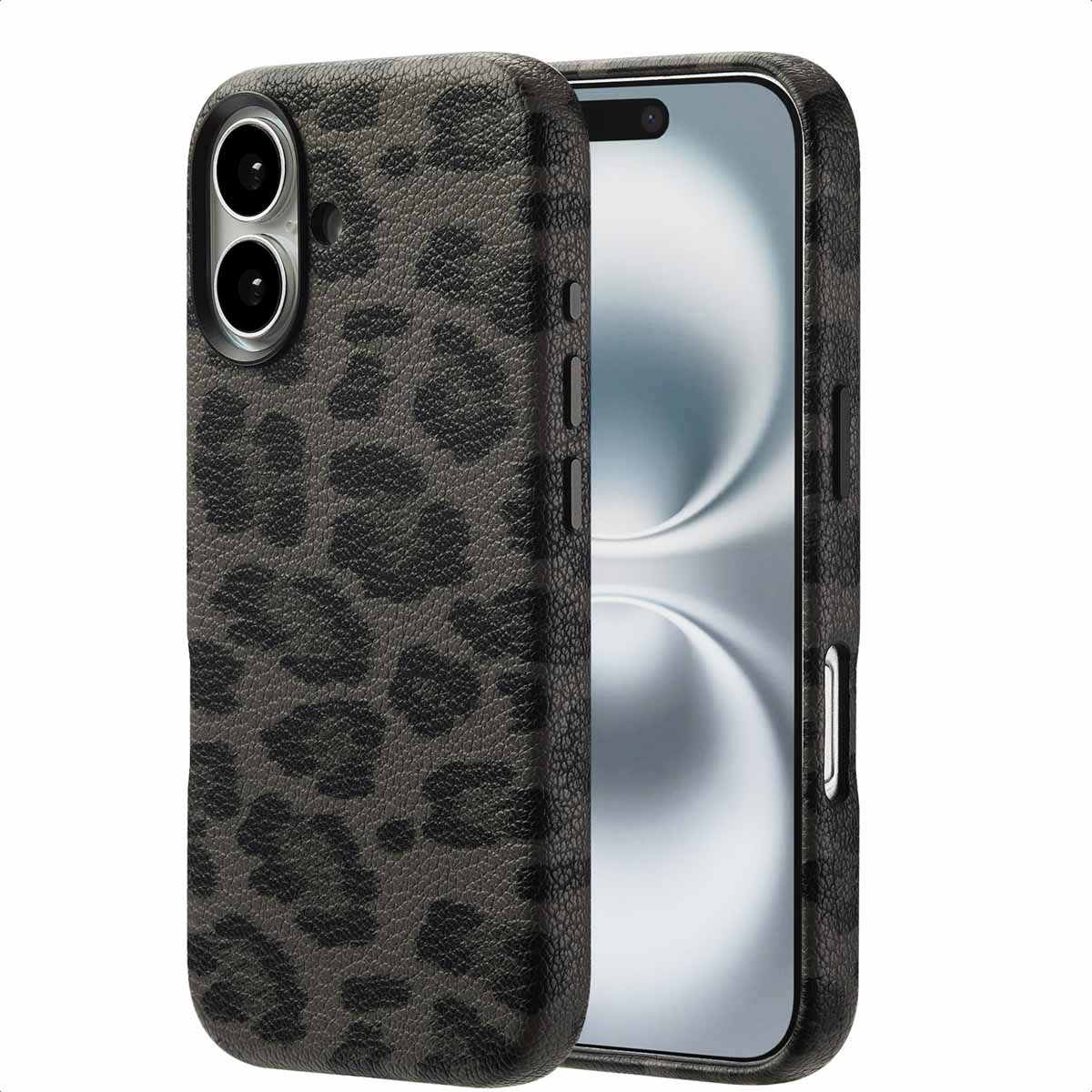 Selencia Coque Sabi imprimé panthère avec MagSafe Apple iPhone 16 - Midnight Black
