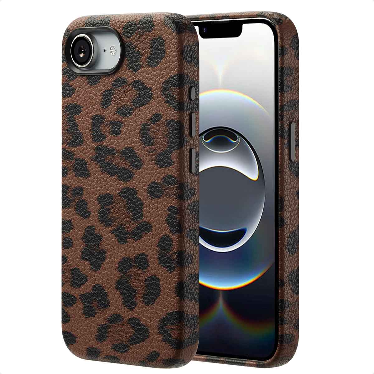 Selencia Coque Sabi imprimé panthère avec MagSafe Apple iPhone 17e / 16e - Mocha Brown