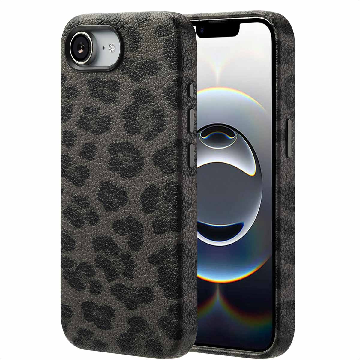 Selencia Coque Sabi imprimé panthère avec MagSafe Apple iPhone 17e / 16e - Midnight Black