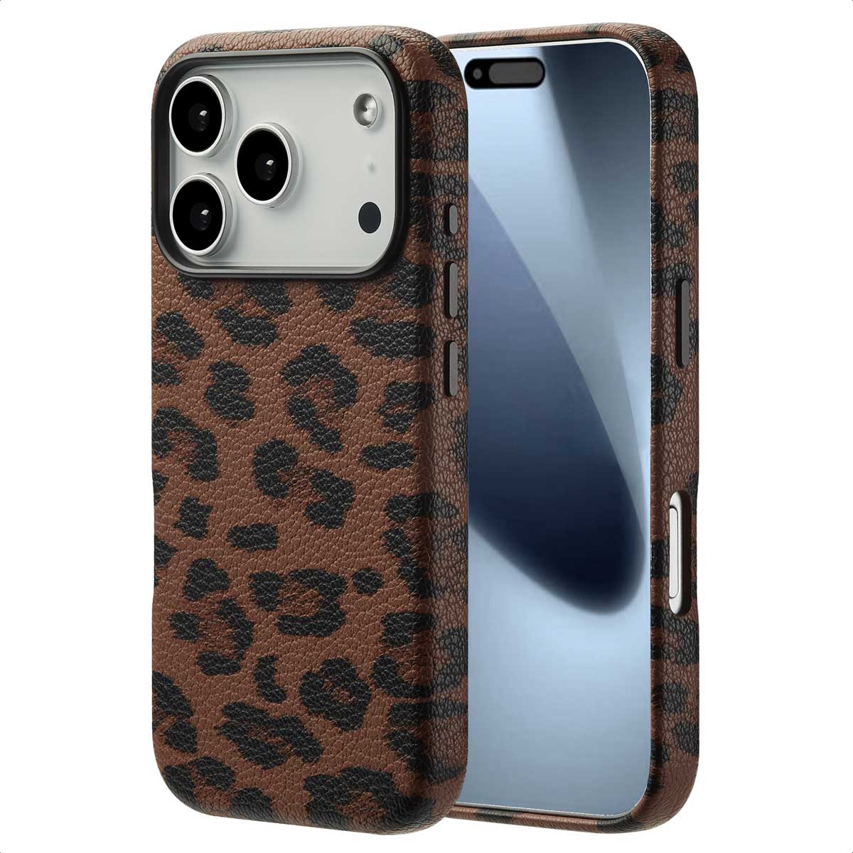 Selencia Coque Sabi imprimé panthère avec MagSafe Apple iPhone 18 Pro / 17 Pro - Mocha Brown