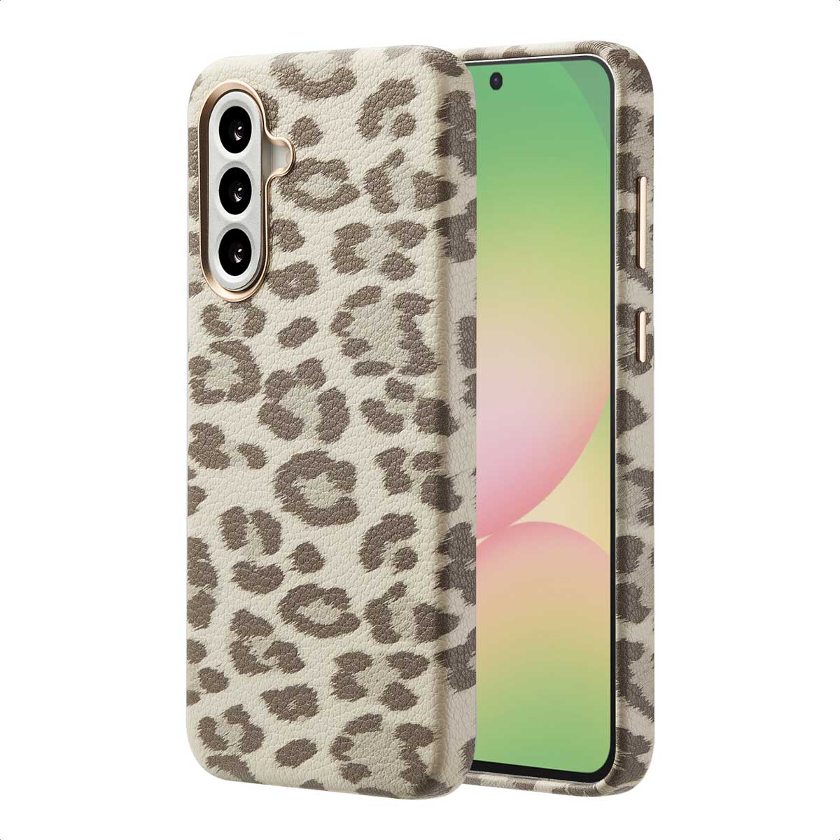 Selencia Coque Sabi imprimé panthère avec MagSafe Samsung Galaxy A56 - Soft Ivory