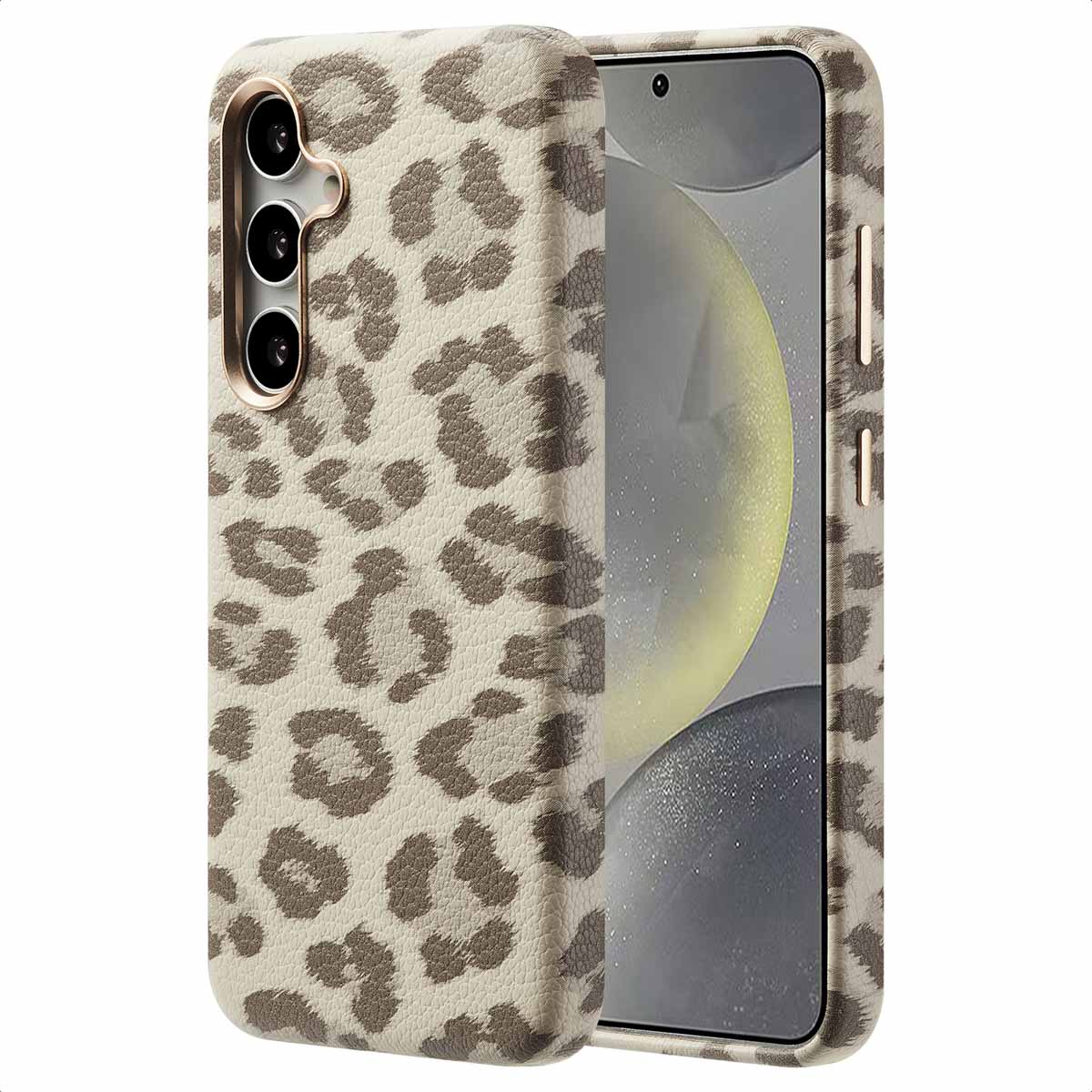 Selencia Coque Sabi imprimé panthère avec MagSafe Samsung Galaxy S24 - Soft Ivory
