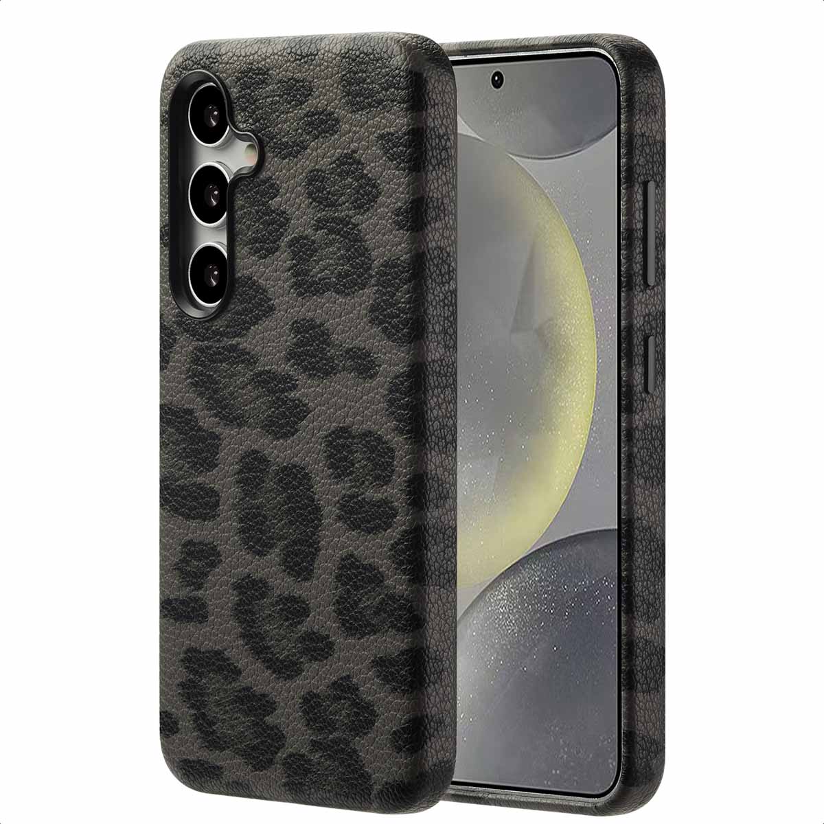 Selencia Coque Sabi imprimé panthère avec MagSafe Samsung Galaxy S24 - Midnight Black