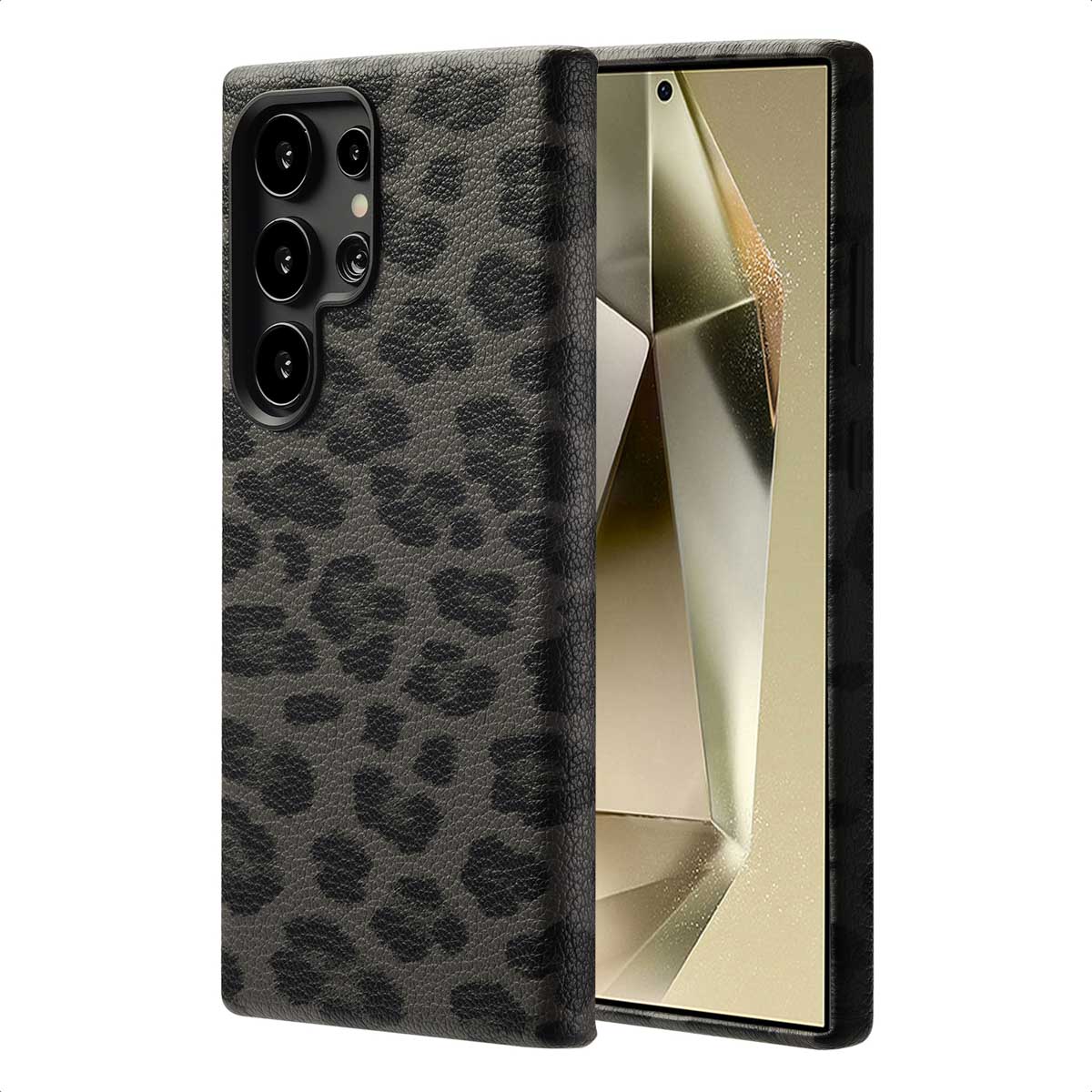 Selencia Coque Sabi imprimé panthère avec MagSafe Samsung Galaxy S24 Ultra - Midnight Black