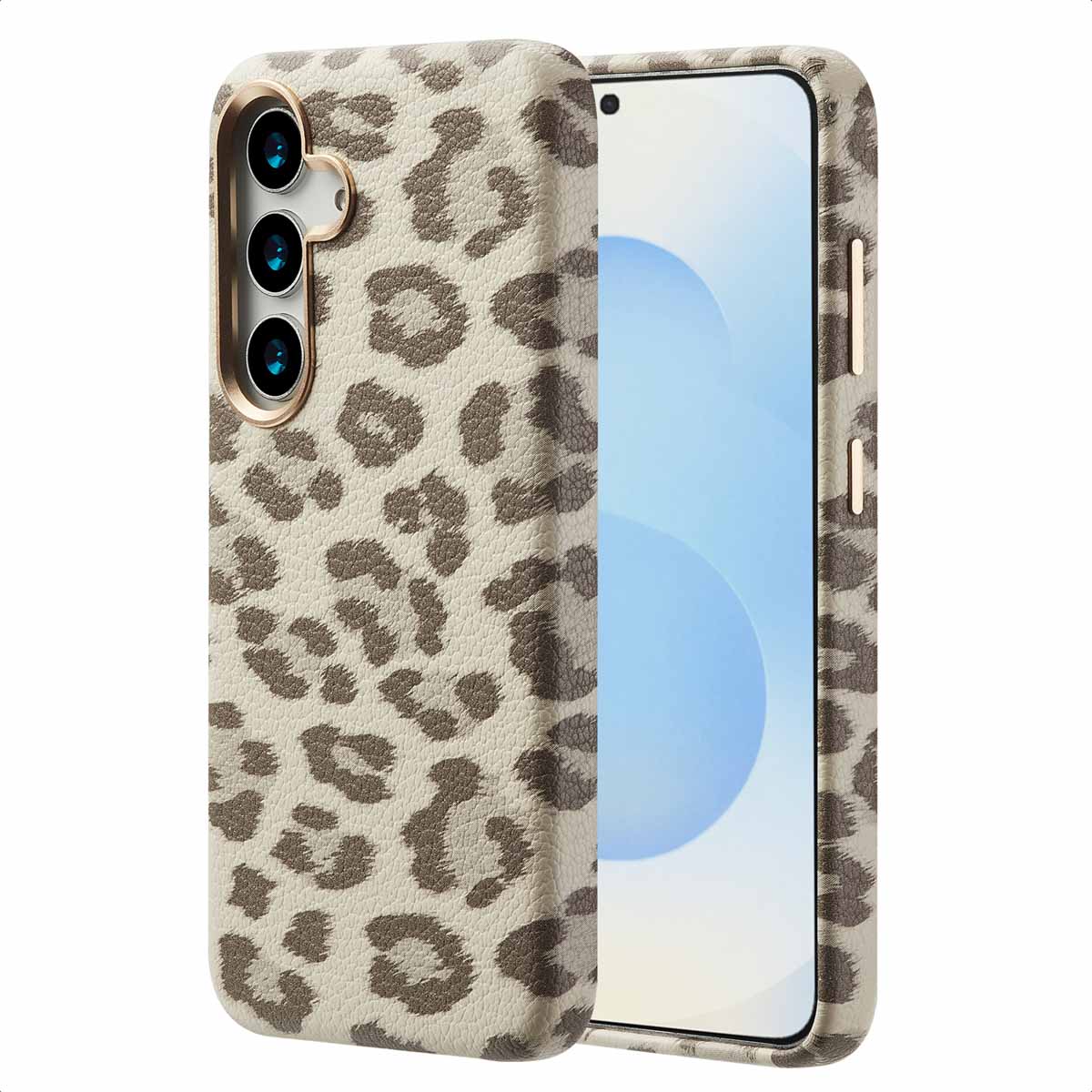 Selencia Coque Sabi imprimé panthère avec MagSafe Samsung Galaxy S25 - Soft Ivory