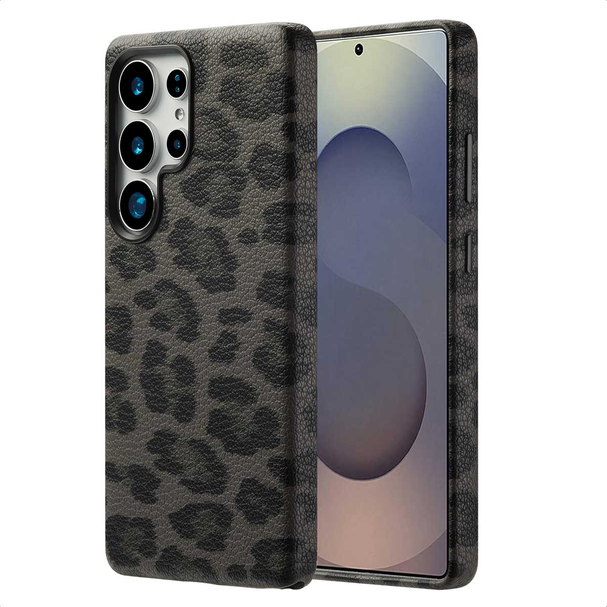 Selencia Coque Sabi imprimé panthère avec MagSafe Samsung Galaxy S25 Ultra - Midnight Black