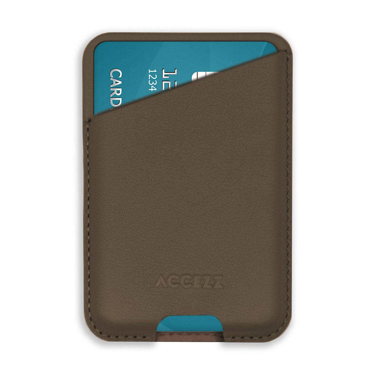 Accezz Leren Kaarthouder - Geschikt voor MagSafe en Qi2 - Coffee Brown