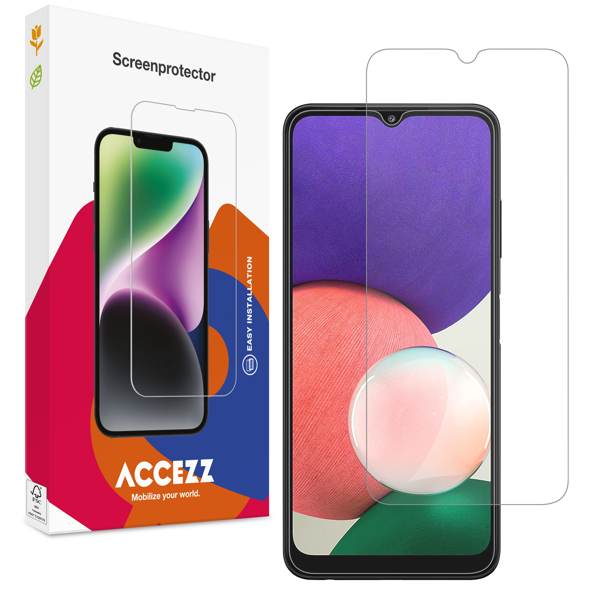 Accezz Gehard Glas Screenprotector voor de Samsung Galaxy A22 (5G)