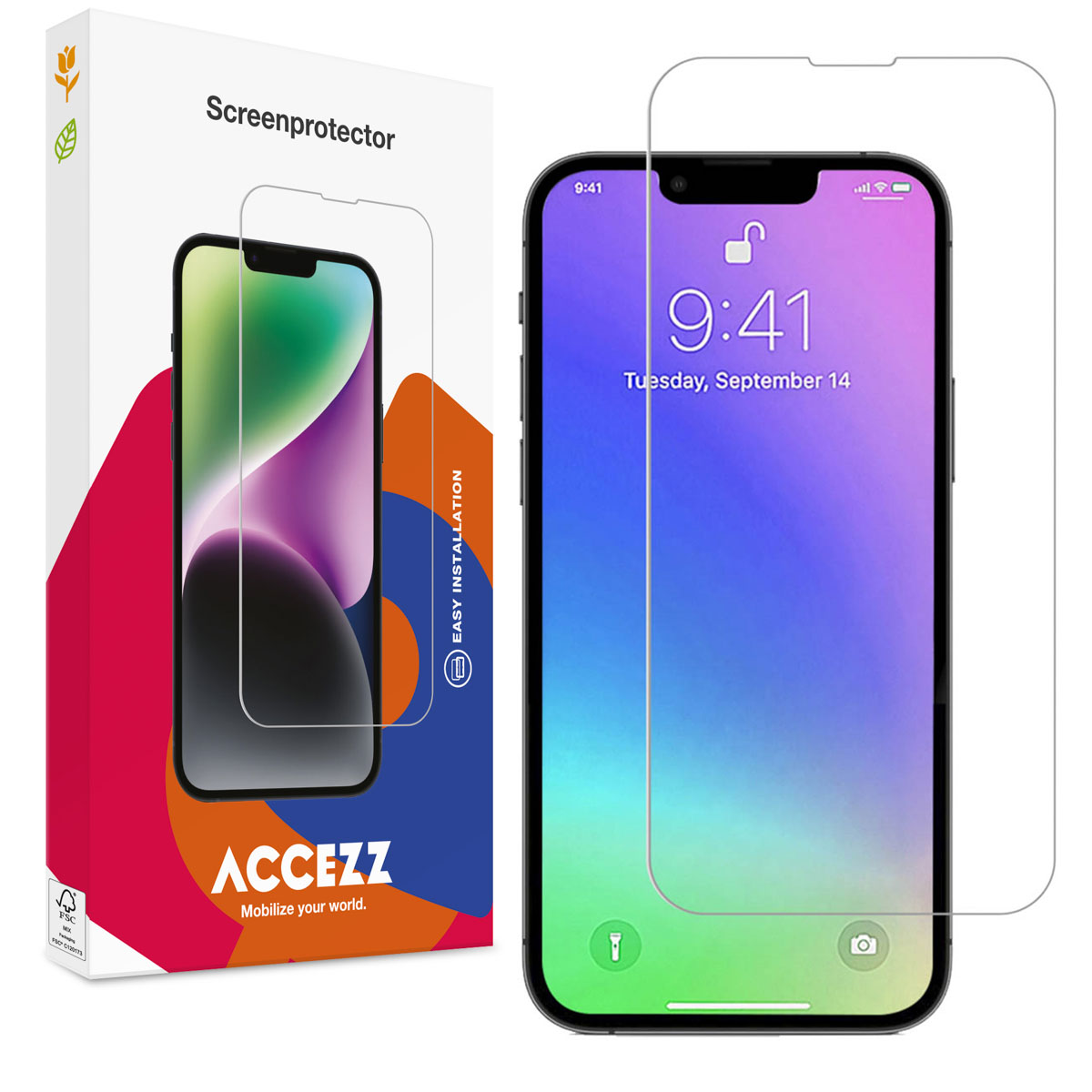 Accezz Gehard Glas Screenprotector voor de Apple iPhone 13 Mini