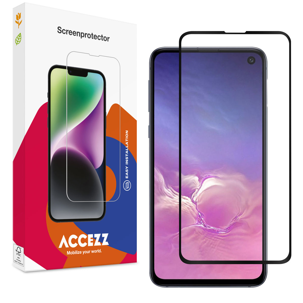 Accezz Gehard Glas Full Cover Screenprotector voor de Samsung Galaxy S10