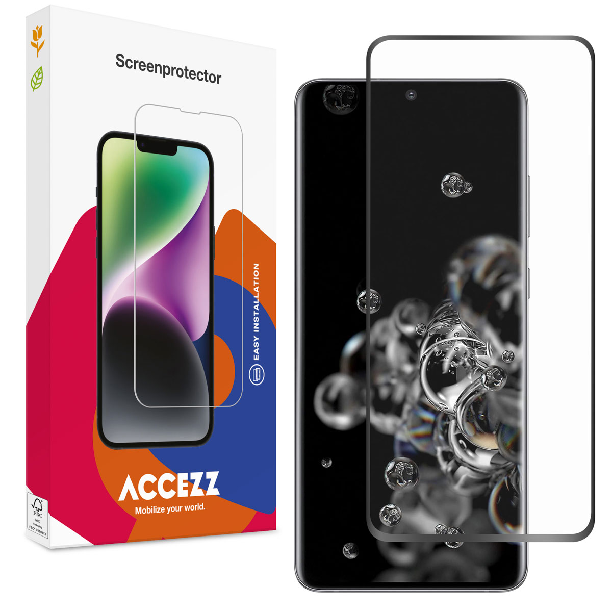 Accezz Gehard Glas Full Cover Screenprotector voor de Samsung Galaxy S20 Ultra