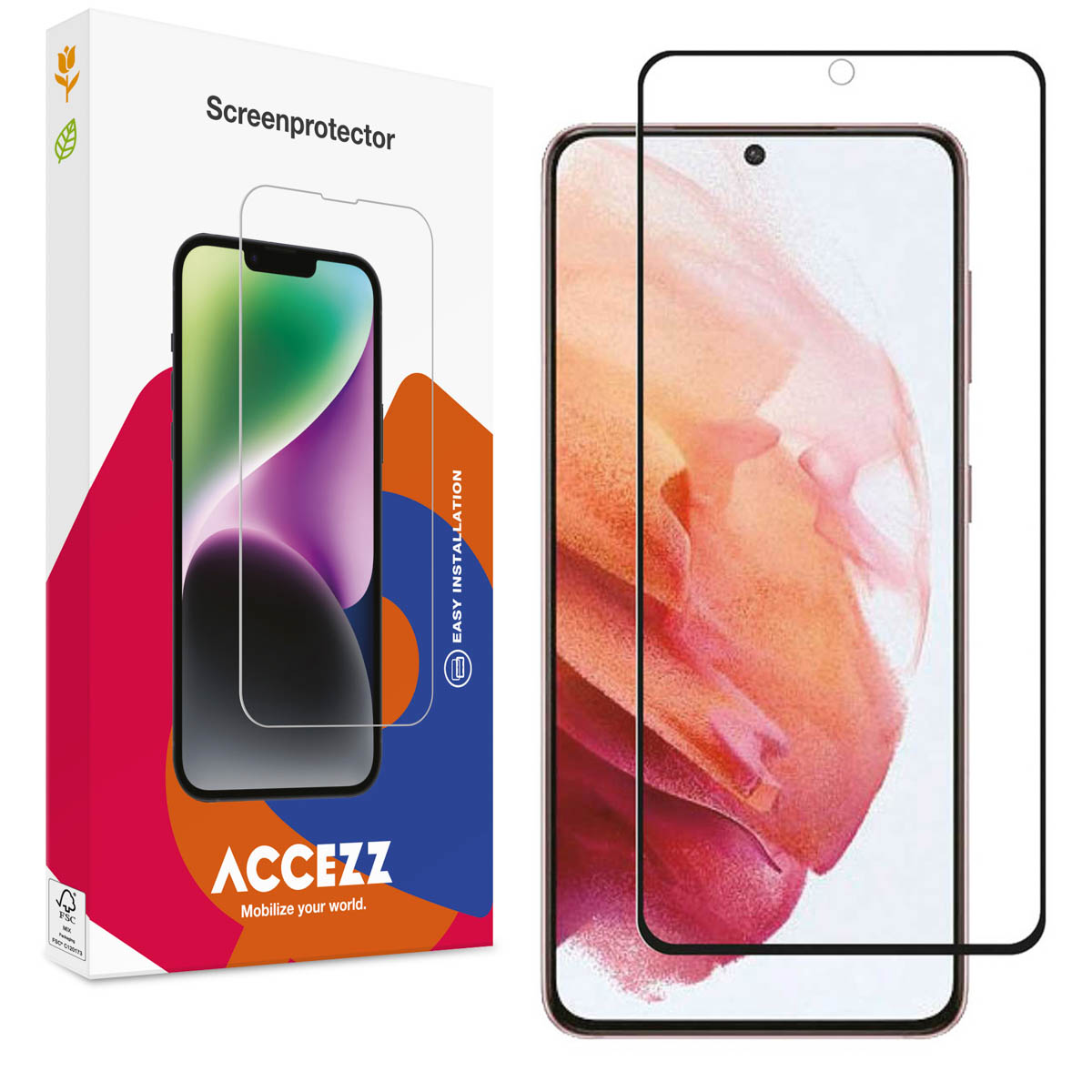 Accezz Gehard Glas Full Cover Screenprotector voor de Samsung Galaxy S21