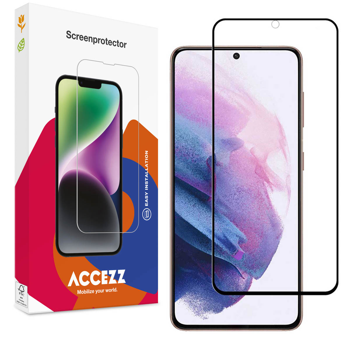 Accezz Gehard Glas Full Cover Screenprotector voor de Samsung Galaxy S22 Plus / S23 Plus