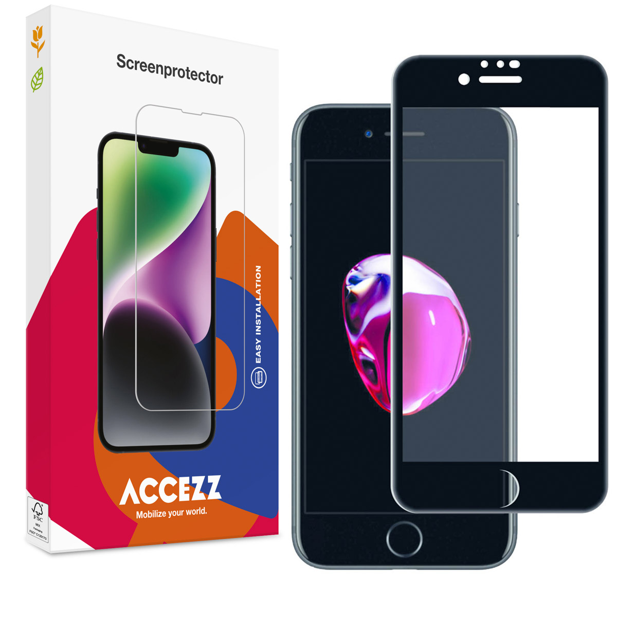 Accezz Protection d'écran en verre trempé Full Cover Apple iPhone SE (2022 / 2020)