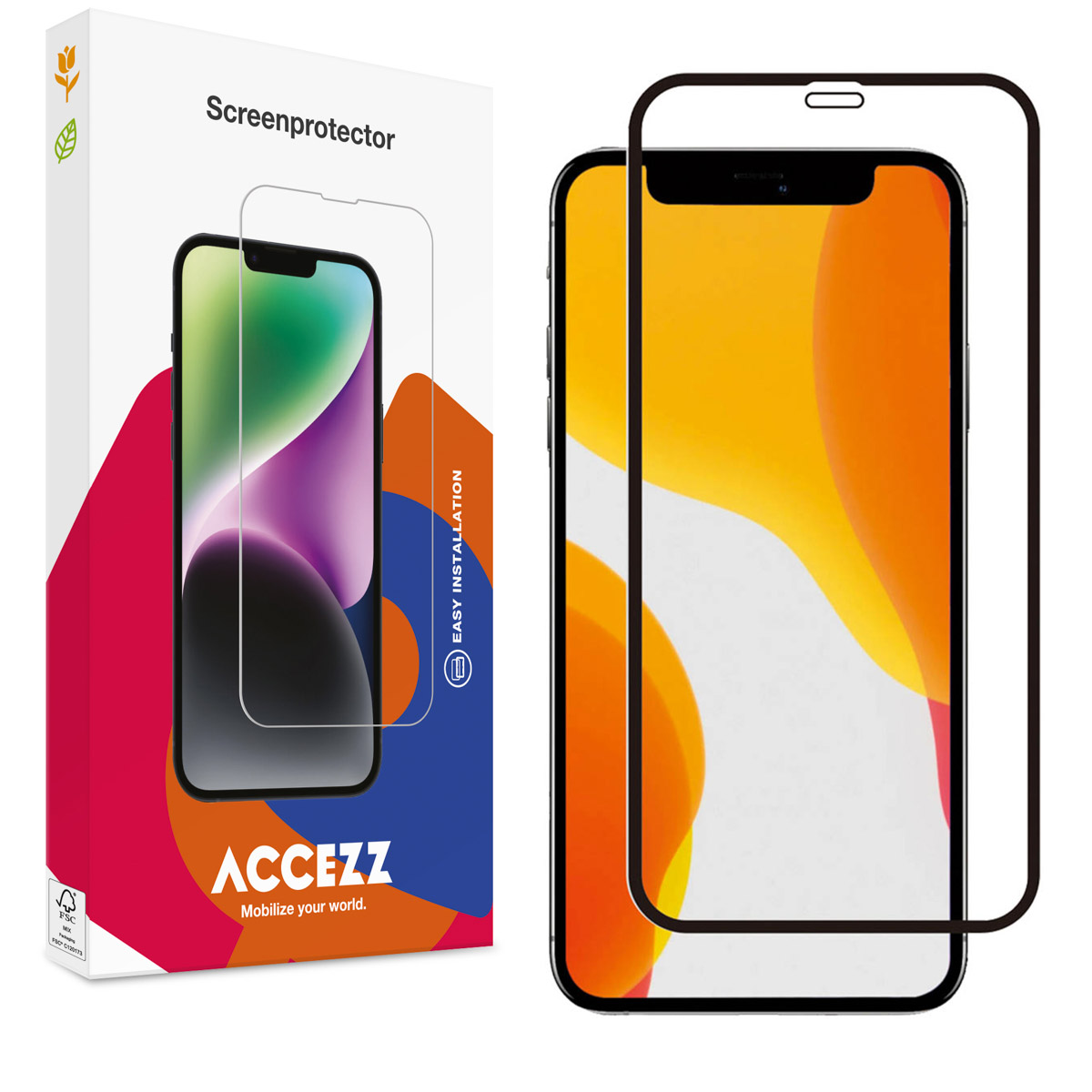 Accezz Protection d'écran en verre trempé Full Cover Apple iPhone 12 Mini