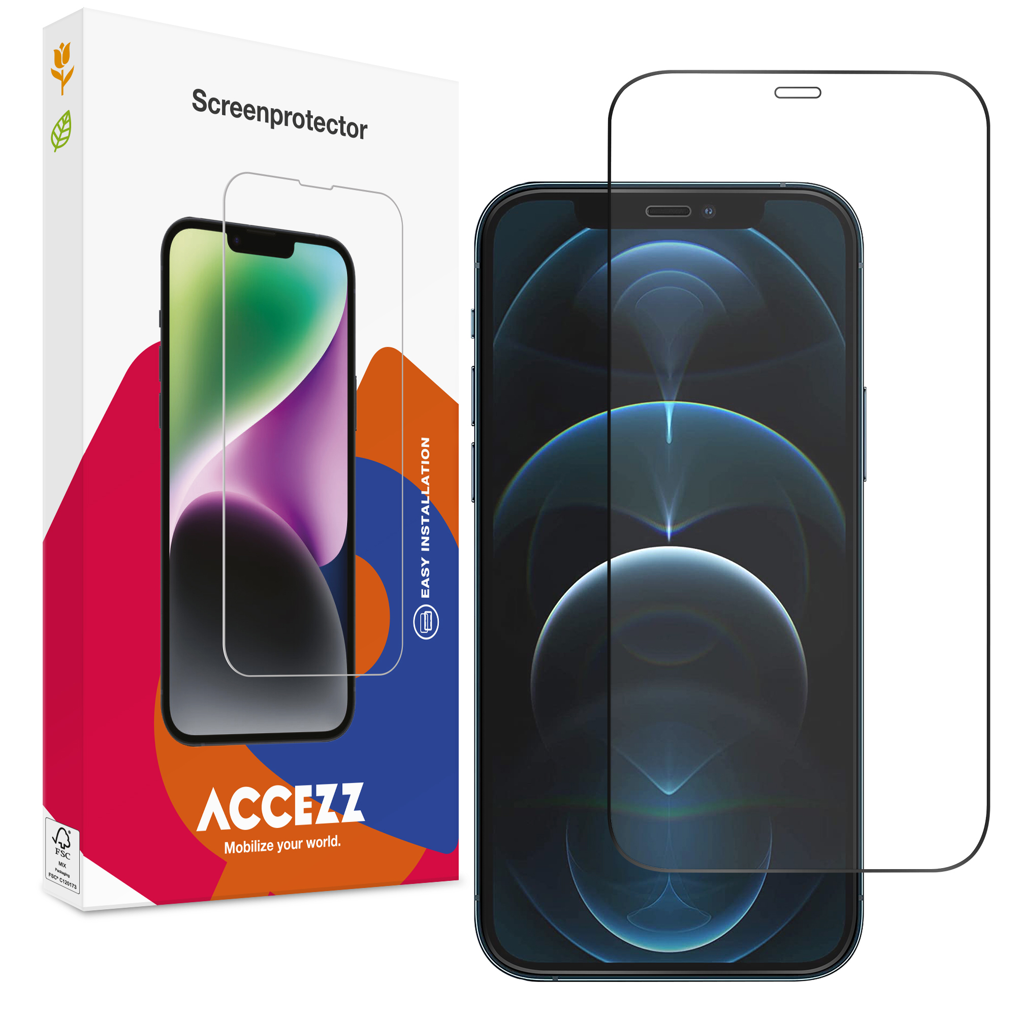 Accezz Protection d'écran en verre trempé Full Cover Apple iPhone 12 Pro Max