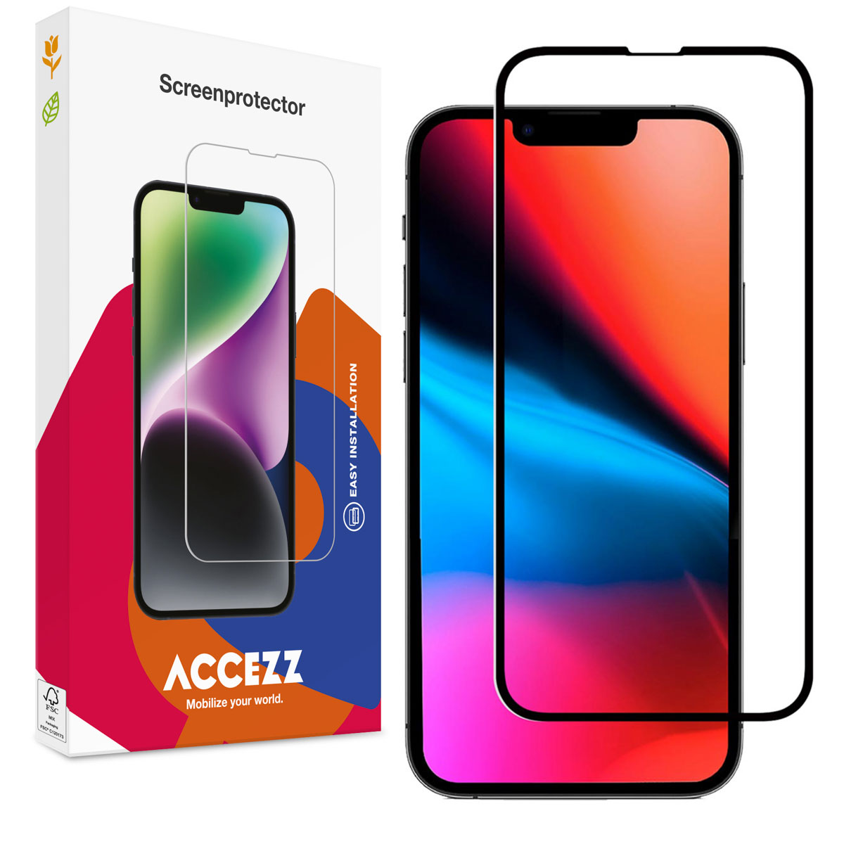 Accezz Gehard Glas Full Cover Screenprotector voor de Apple iPhone 13 Pro Max / 14 Plus
