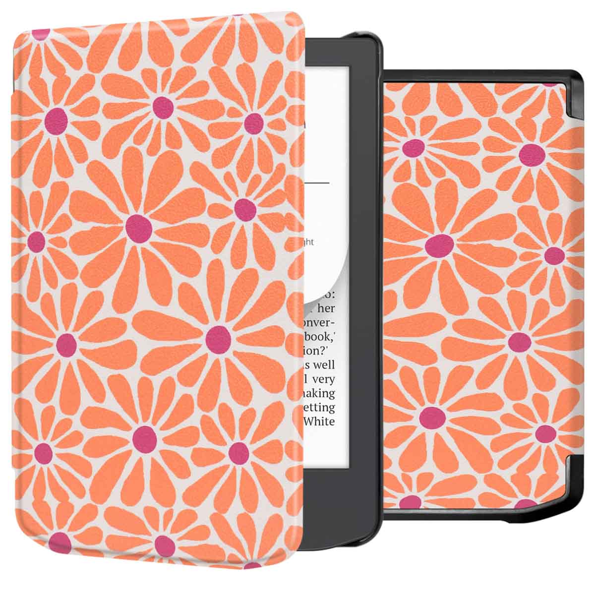 imoshion Design Slim Hard Case Sleepcover Pocketbook Verse / Verse Lite / Verse Pro / Vivlio Light / Light HD - Orange Flowers Connect