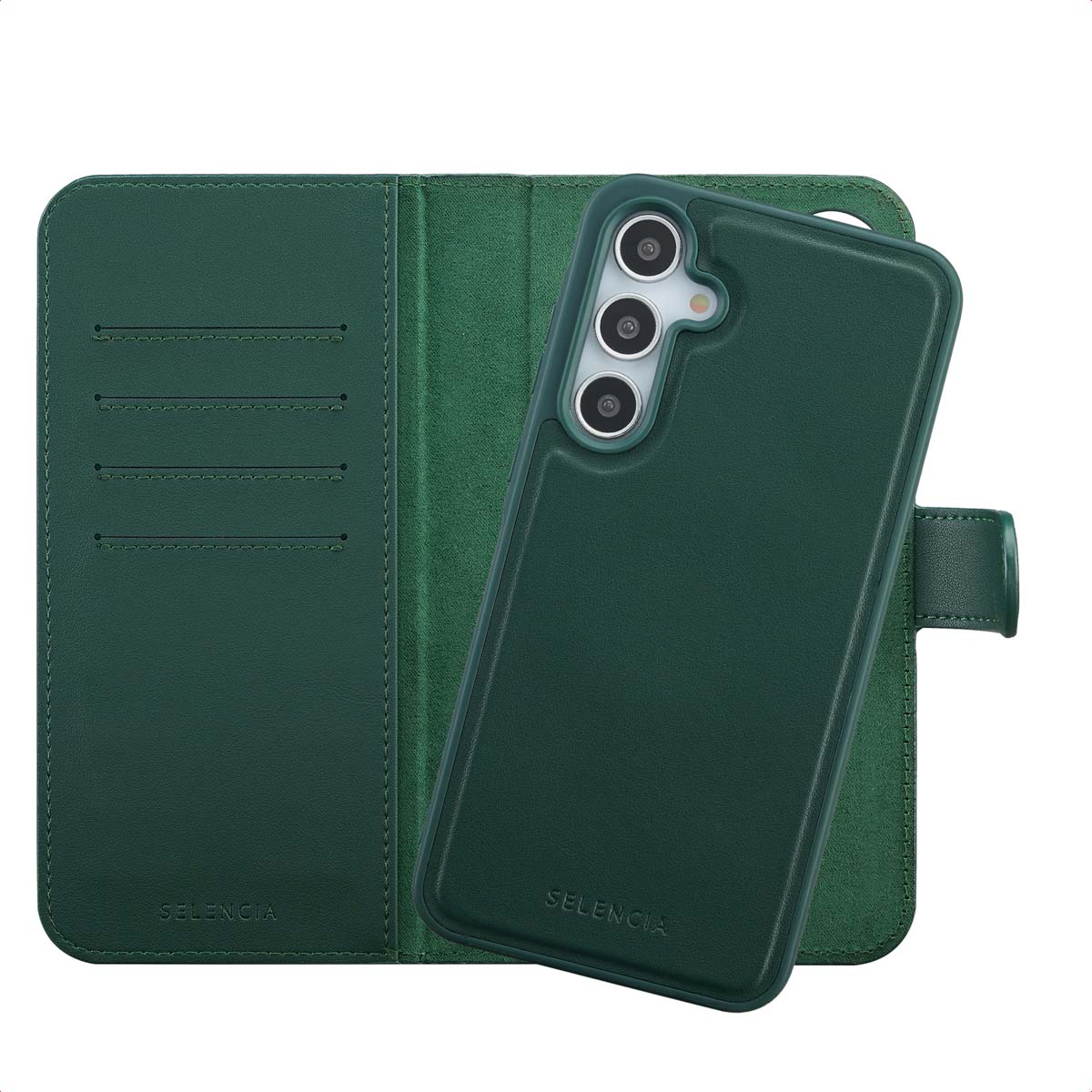 Selencia Étui portefeuille amovible Olyn avec MagSafe Samsung Galaxy A35 / A55 - Vert