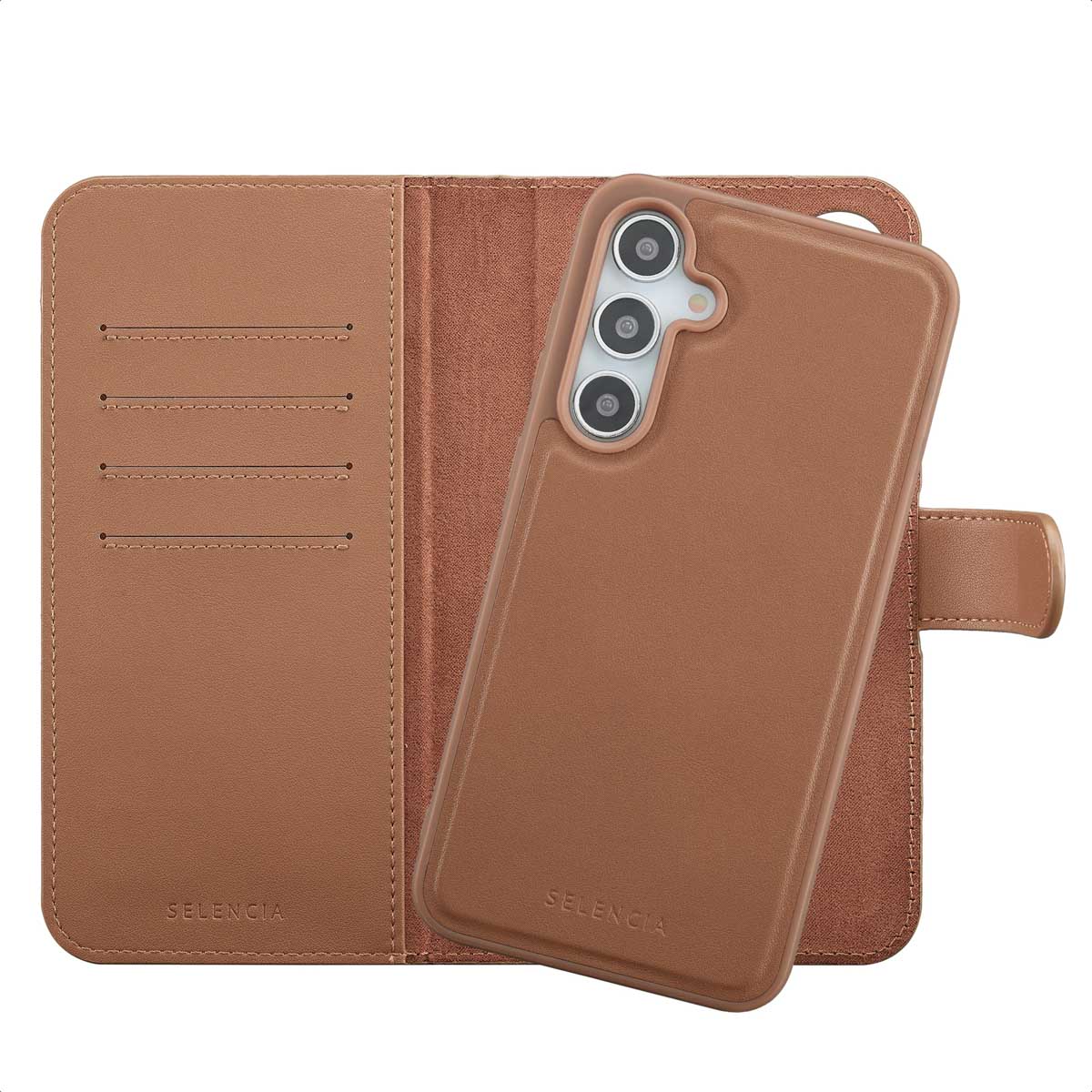 Selencia Olyn Uitneembare Bookcase met MagSafe voor de Samsung Galaxy A35 / A55 - Bruin