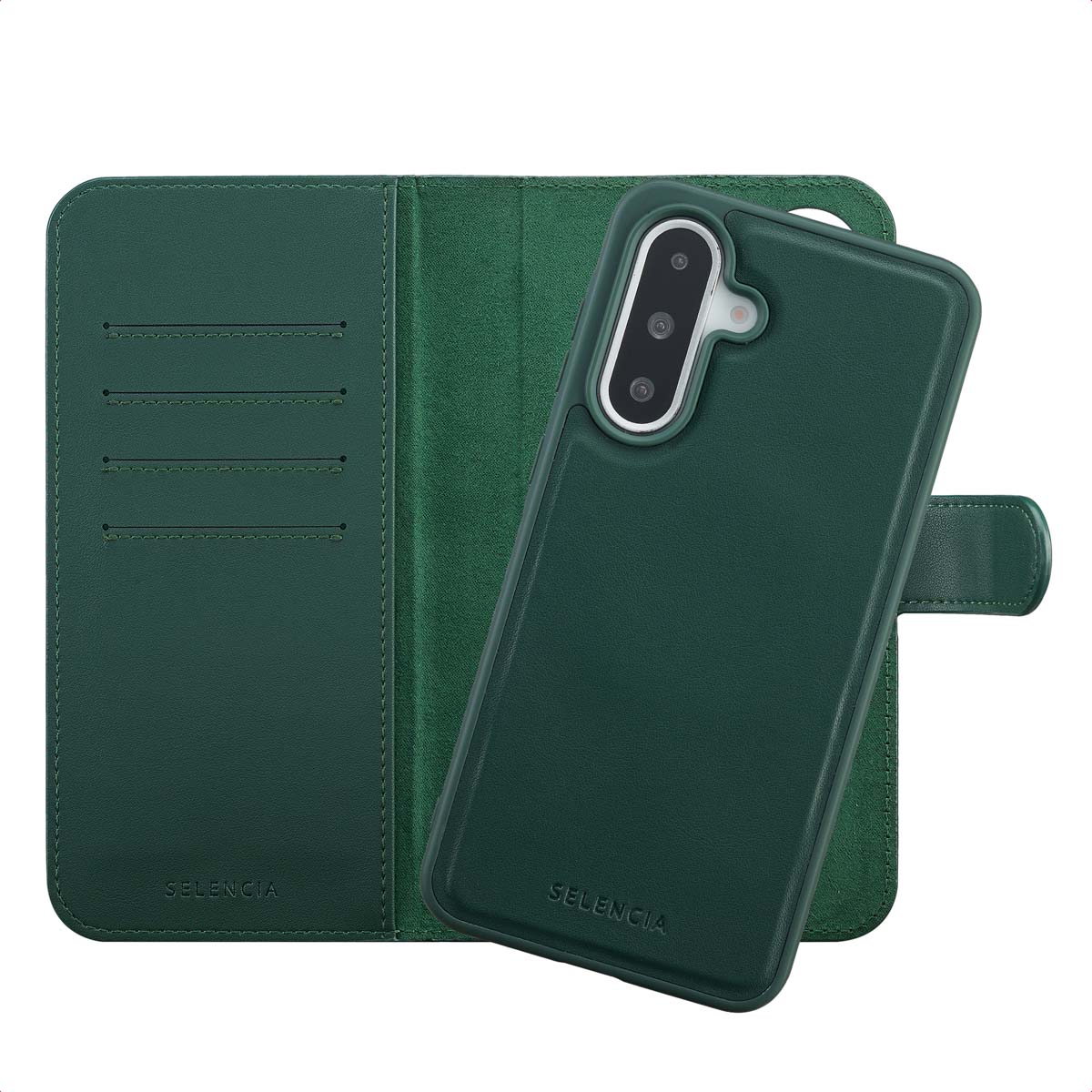 Selencia Étui portefeuille amovible Olyn avec MagSafe Samsung Galaxy A36 - Vert