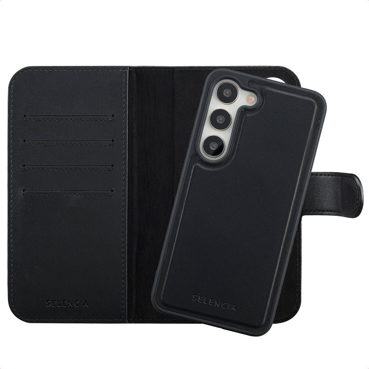 Selencia Étui portefeuille amovible Olyn avec MagSafe Samsung Galaxy S23 - Noir