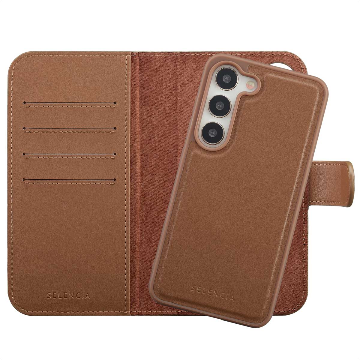 Selencia Olyn Uitneembare Bookcase met MagSafe voor de Samsung Galaxy S23 - Bruin