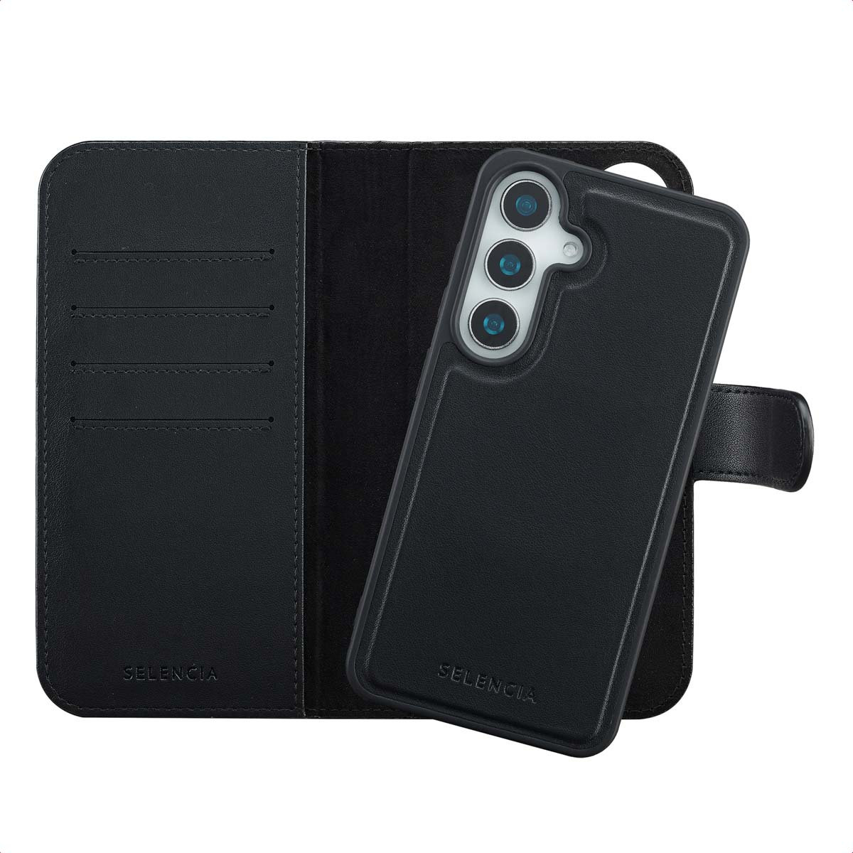 Selencia Olyn Uitneembare Bookcase met MagSafe voor de Samsung Galaxy S25 / S24 - Zwart