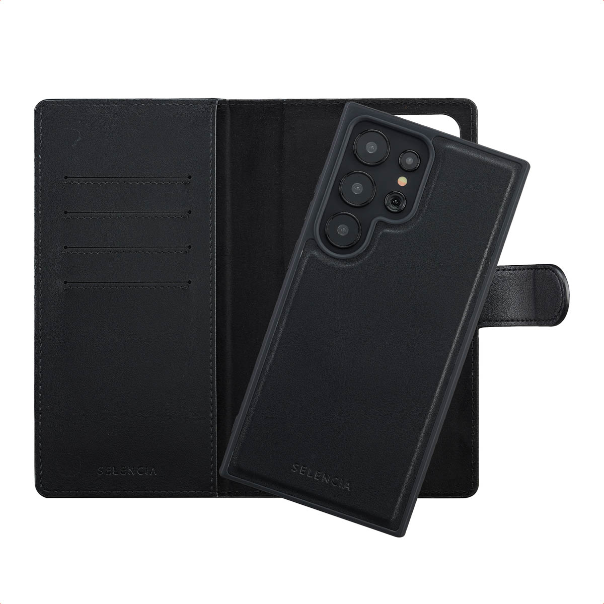 Selencia Étui portefeuille amovible Olyn avec MagSafe Samsung Galaxy S24 Ultra - Noir