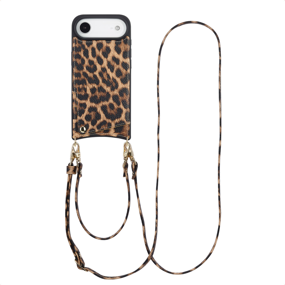 Selencia Nova Telefoonhoes met Koord en Pashouder voor de Apple iPhone Air - Leopard