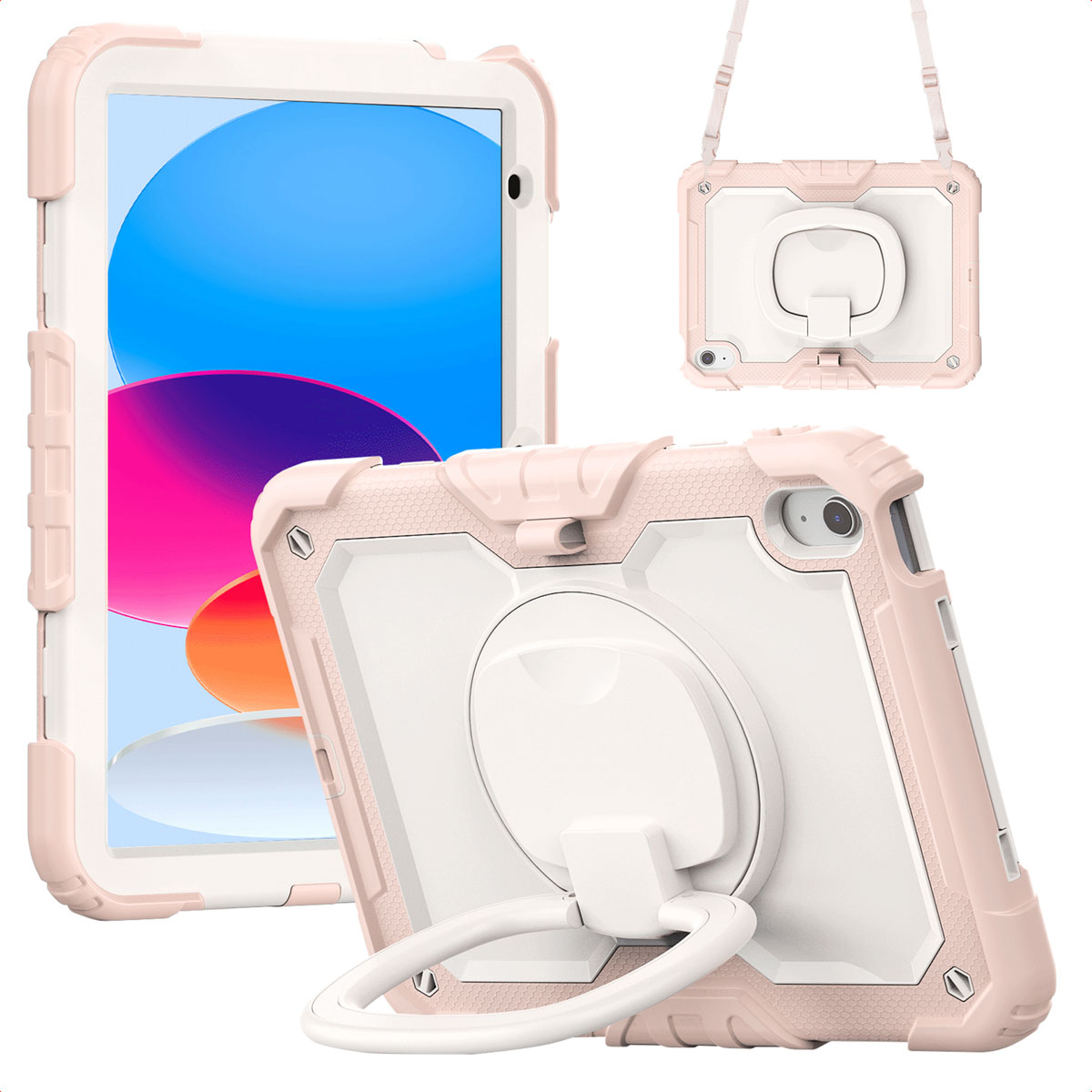 imoshion Rugged Kidsproof Backcover voor de Apple iPad 11 (2025) 11 inch A16 / iPad 10 (2022) 10.9 inch - Lichtroze