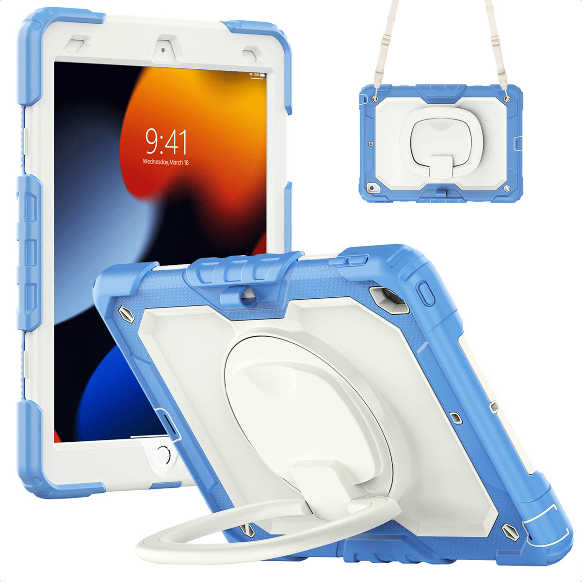imoshion Rugged Kidsproof Backcover voor de Apple iPad 9 (2021) 10.2 inch / iPad 8 (2020) 10.2 inch / iPad 7 (2019) 10.2 inch - Blauw