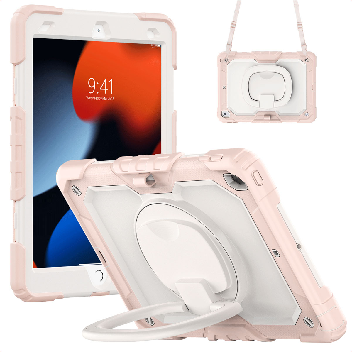 imoshion Rugged Kidsproof Backcover voor de Apple iPad 9 (2021) 10.2 inch / iPad 8 (2020) 10.2 inch / iPad 7 (2019) 10.2 inch - Lichtroze