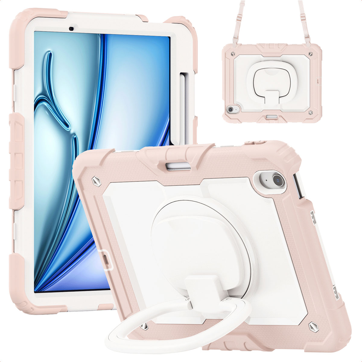 imoshion Rugged Kidsproof Backcover voor de Apple iPad Air 11 inch (2026) M4 / (2025) M3 / (2024) M2 - Lichtroze
