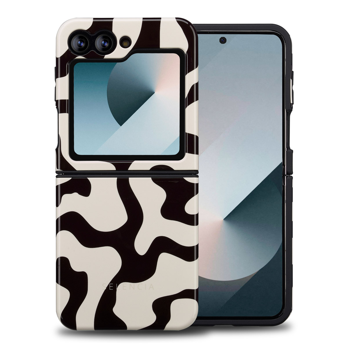Selencia Coque arrière Vivid Samsung Galaxy Z Flip 6 / Flip 7 FE - Art Wave Black
