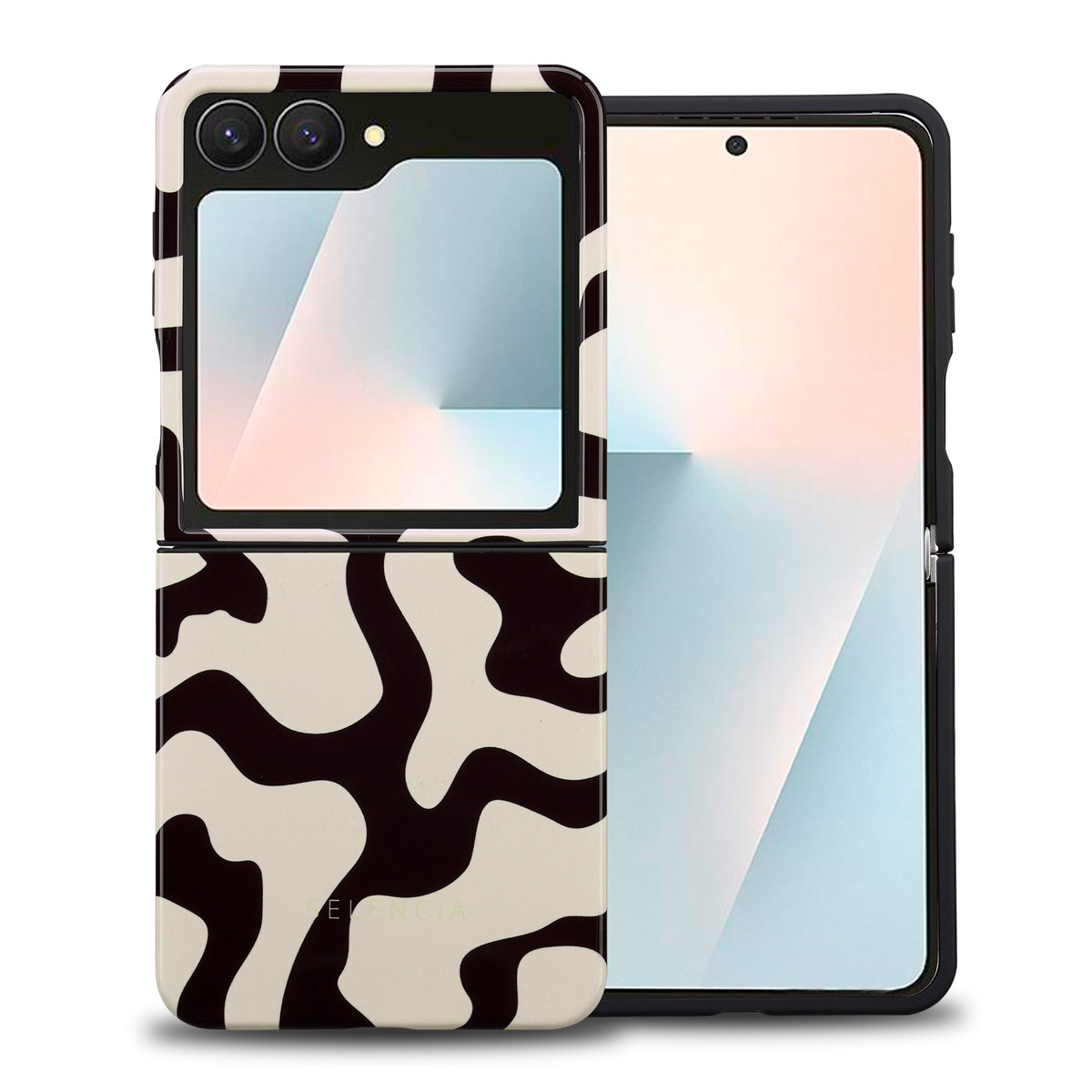 Selencia Coque arrière Vivid Samsung Galaxy Z Flip 7 - Art Wave Black