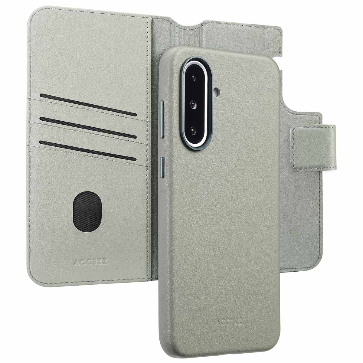 Accezz Leather Bookcase 2-in-1 met MagSafe voor de Samsung Galaxy A36 / A56 - Light Grey
