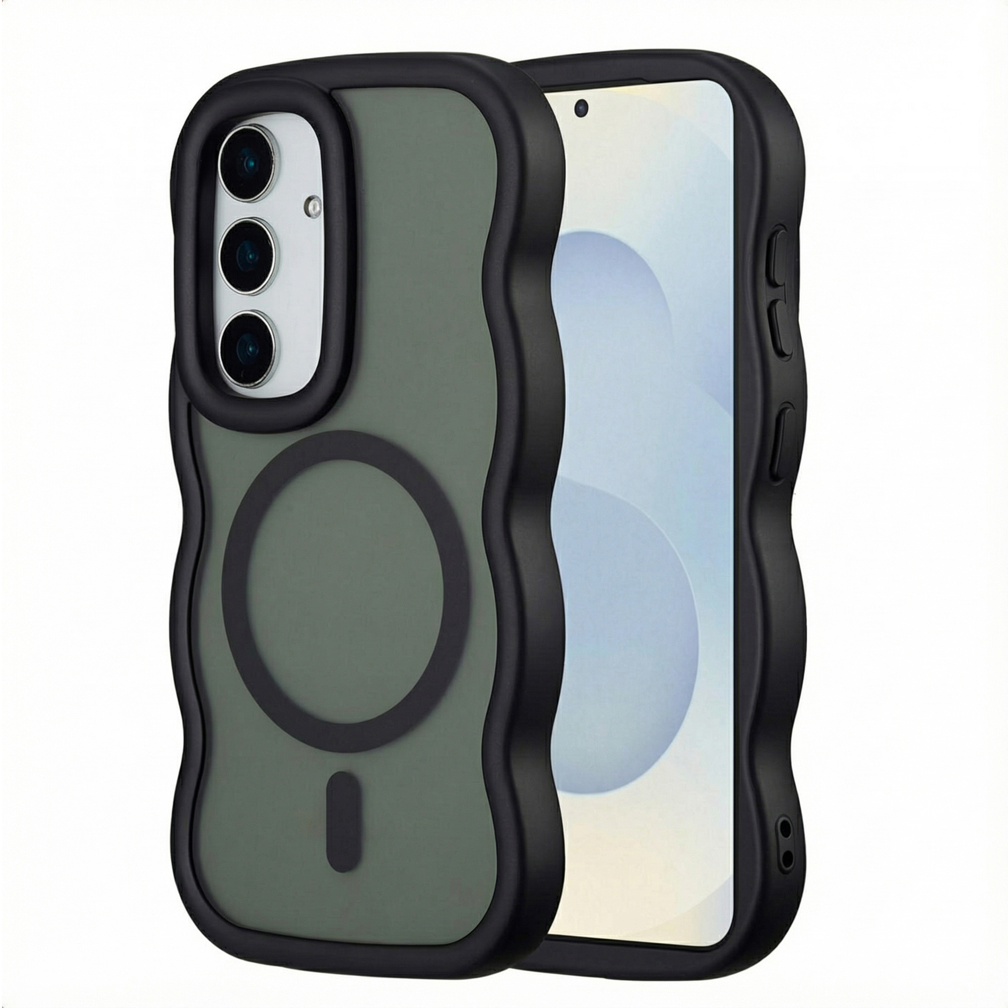 Selencia Coque arrière Wavy avec MagSafe Samsung Galaxy S25 / S24 - Noir