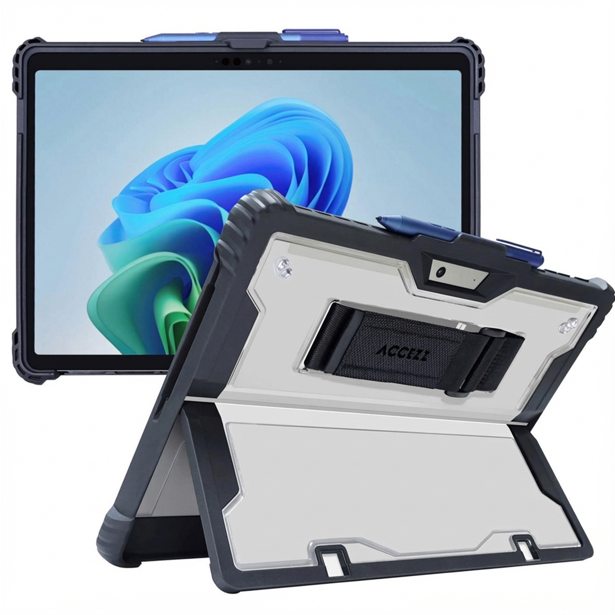 Accezz Rugged case met stand voor de Microsoft Surface Pro 9 / Pro 10 / Pro 11 - Zwart