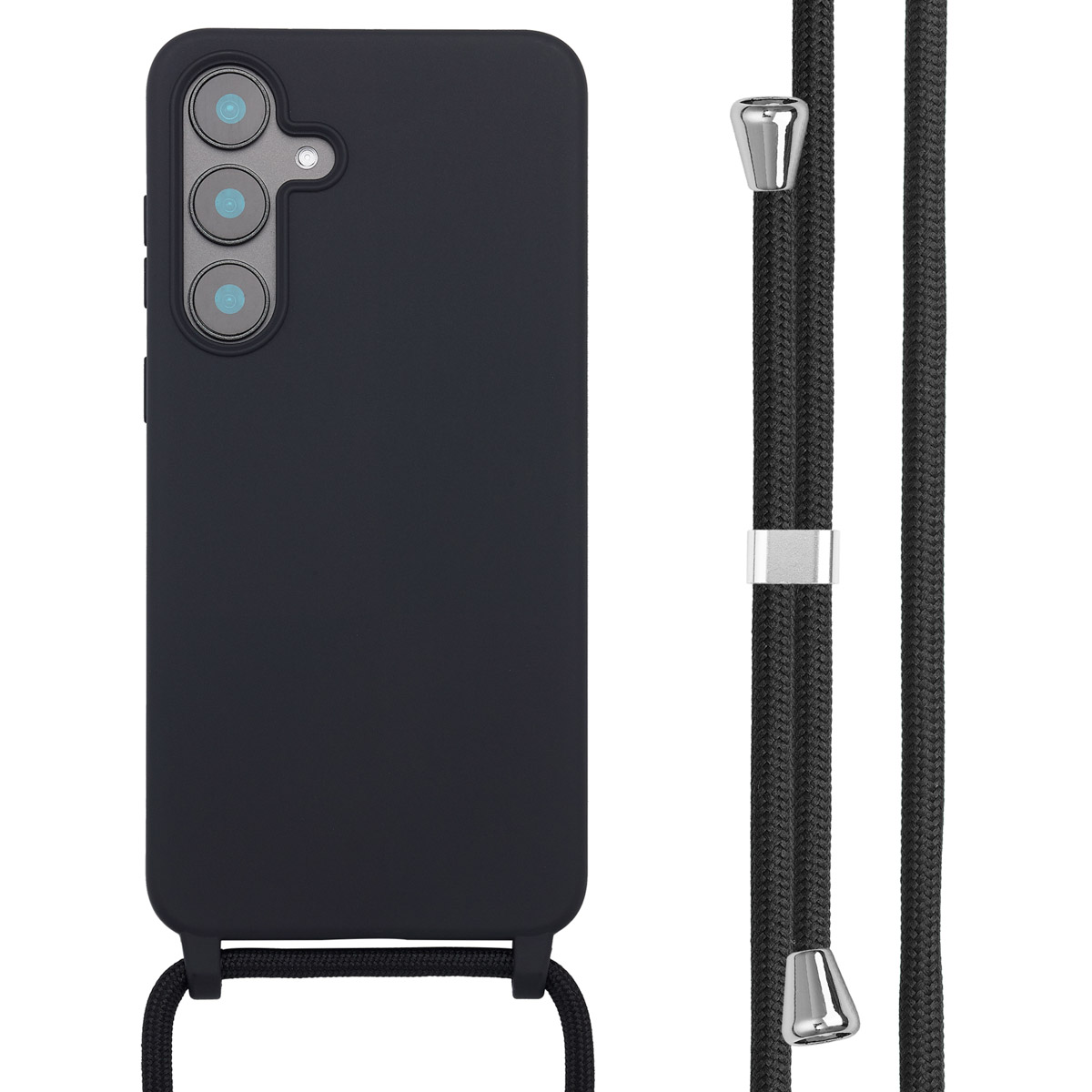 imoshion Siliconen hoesje met koord voor de Samsung Galaxy S25 FE - Zwart