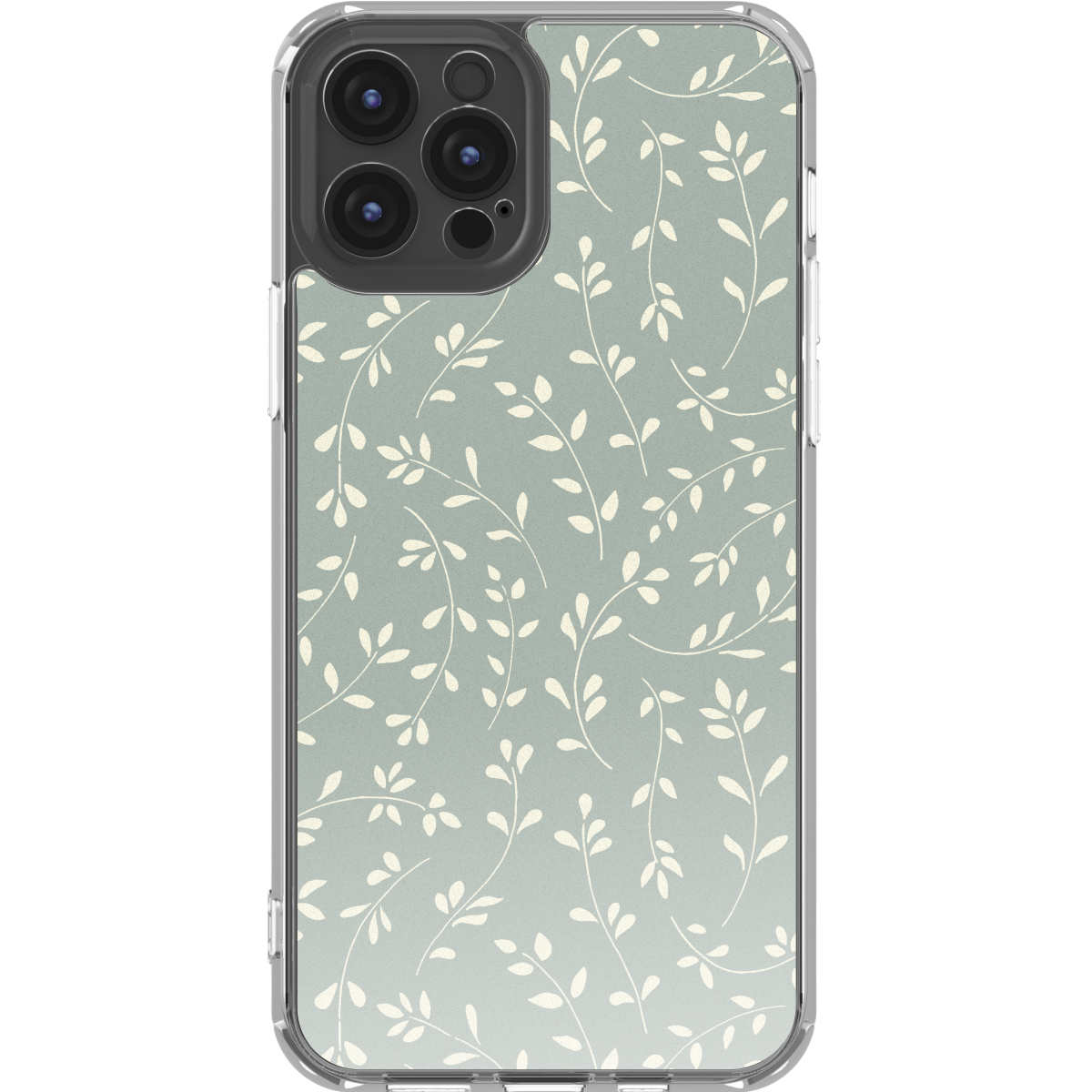 imoshion Design hoesje voor de Apple iPhone 12 (Pro) - Smoke Green Flowers