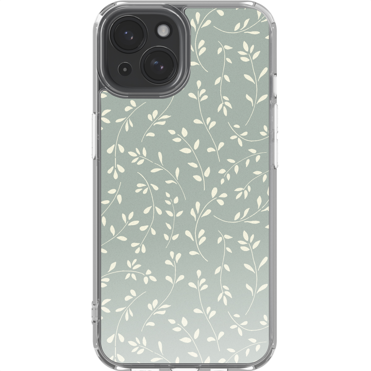 imoshion Design hoesje voor de Apple iPhone 15 - Smoke Green Flowers
