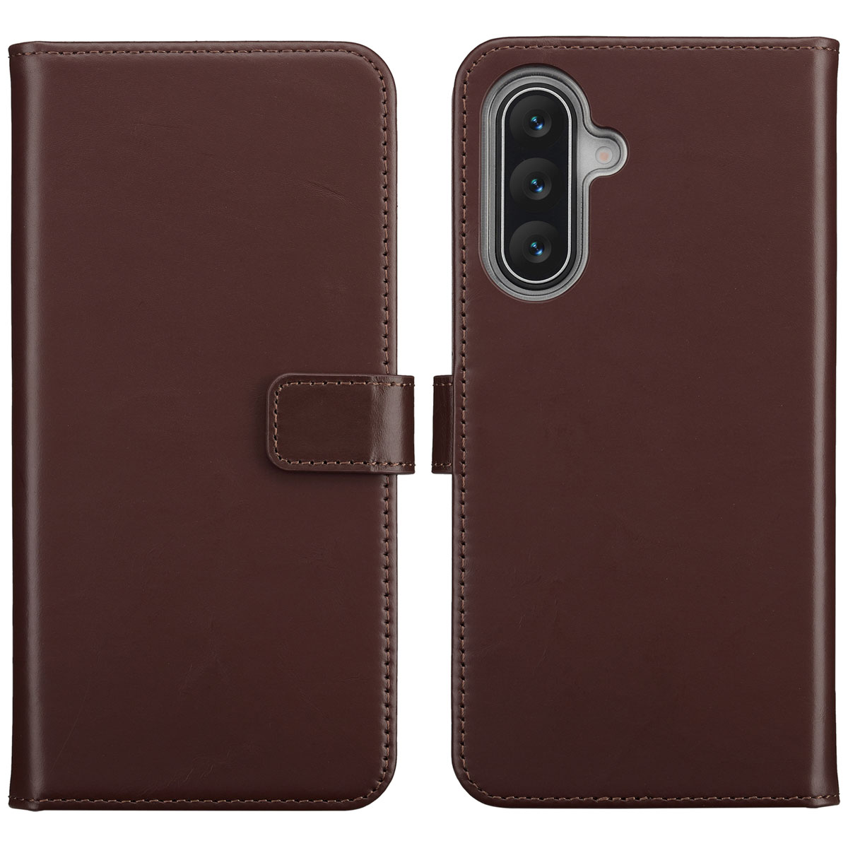 Selencia Echt Leren Bookcase voor de Samsung Galaxy A17 (5G) / (4G) - Bruin