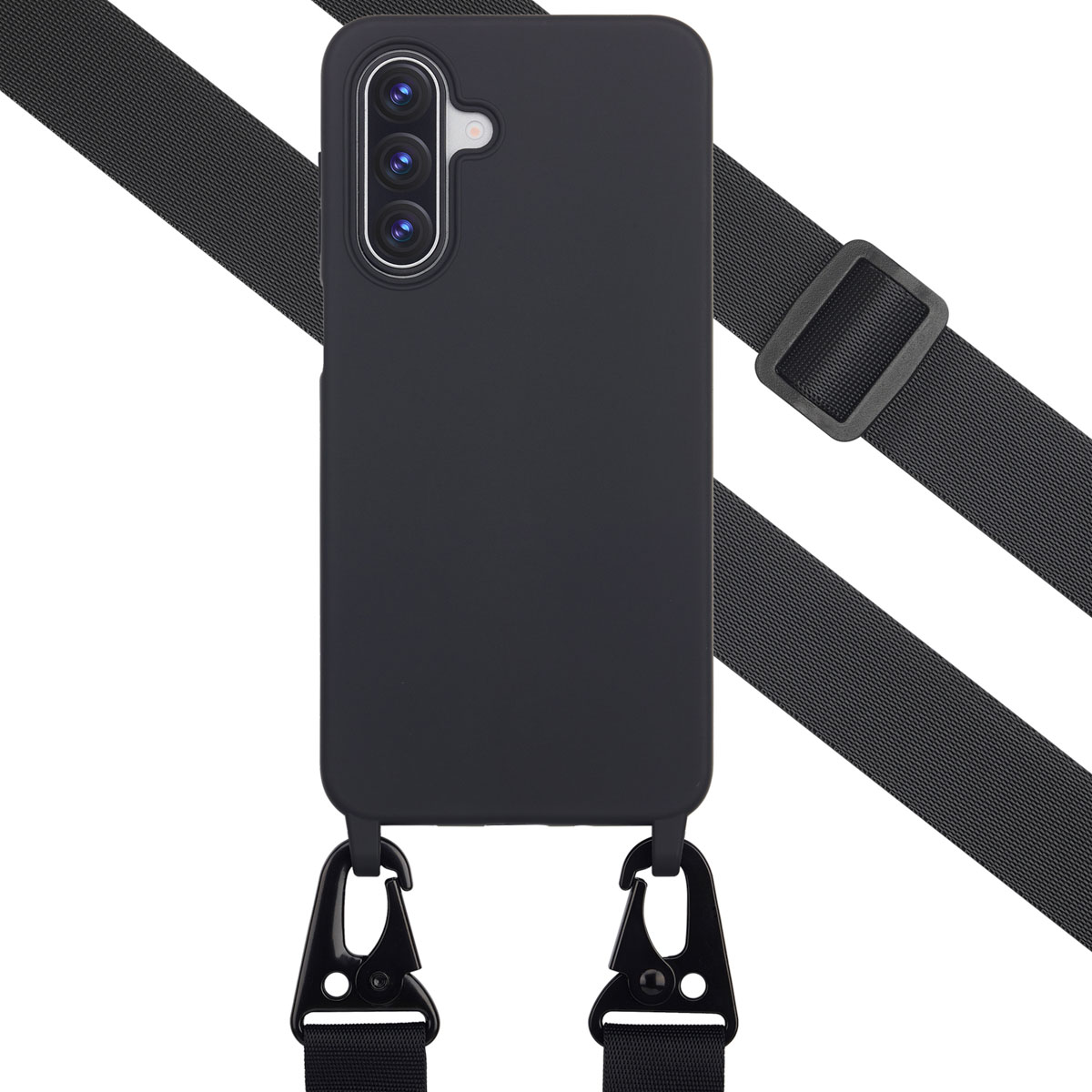 Selencia Coque silicone avec cordon amovible Samsung Galaxy A17 (5G) / (4G) - Noir